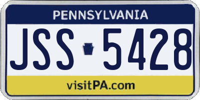 PA license plate JSS5428