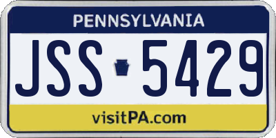 PA license plate JSS5429