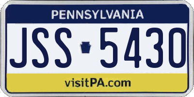 PA license plate JSS5430