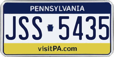 PA license plate JSS5435