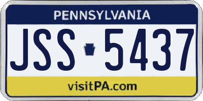 PA license plate JSS5437