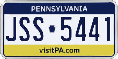 PA license plate JSS5441