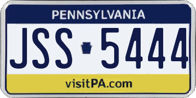 PA license plate JSS5444