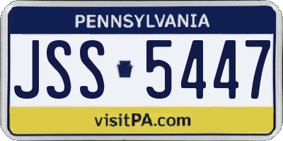 PA license plate JSS5447