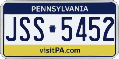PA license plate JSS5452