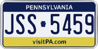 PA license plate JSS5459