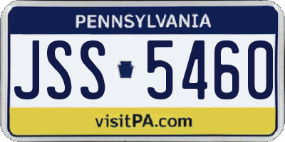 PA license plate JSS5460