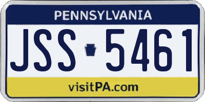 PA license plate JSS5461