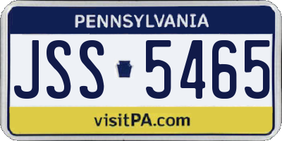 PA license plate JSS5465