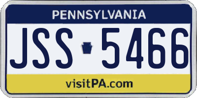 PA license plate JSS5466