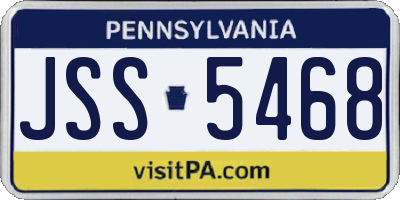PA license plate JSS5468