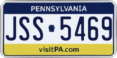 PA license plate JSS5469