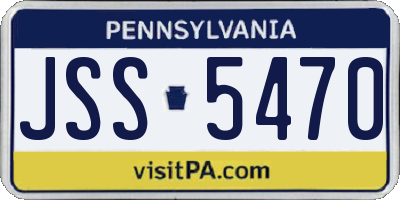PA license plate JSS5470