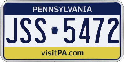 PA license plate JSS5472