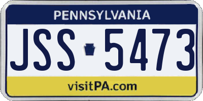 PA license plate JSS5473