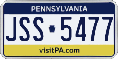 PA license plate JSS5477