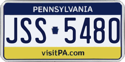 PA license plate JSS5480