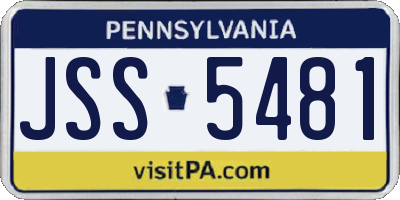 PA license plate JSS5481
