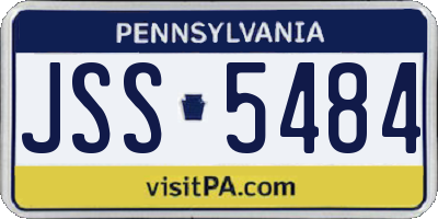 PA license plate JSS5484