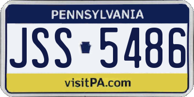 PA license plate JSS5486