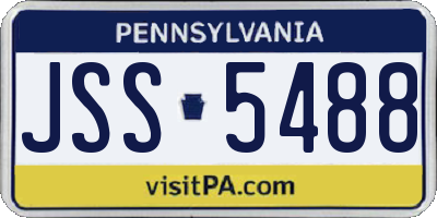 PA license plate JSS5488