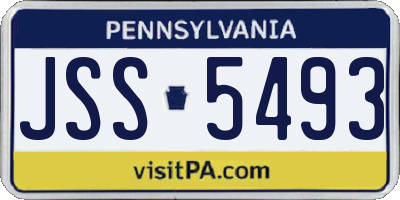 PA license plate JSS5493