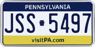 PA license plate JSS5497