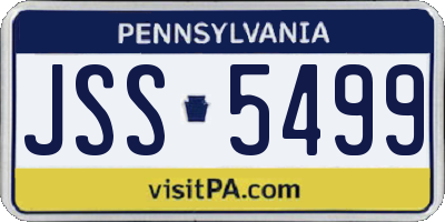 PA license plate JSS5499