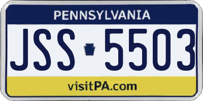 PA license plate JSS5503