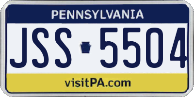 PA license plate JSS5504