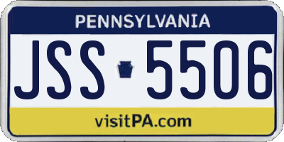 PA license plate JSS5506