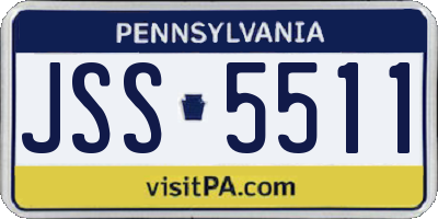 PA license plate JSS5511