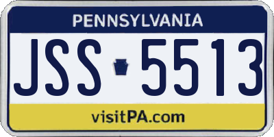 PA license plate JSS5513