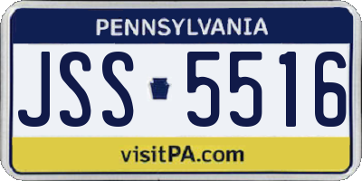 PA license plate JSS5516