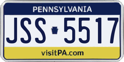 PA license plate JSS5517