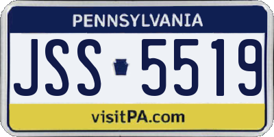PA license plate JSS5519