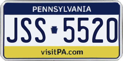 PA license plate JSS5520