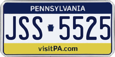 PA license plate JSS5525