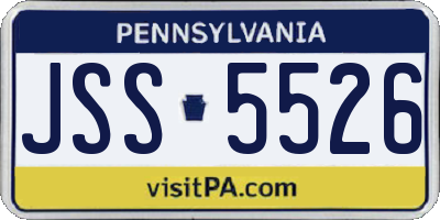 PA license plate JSS5526