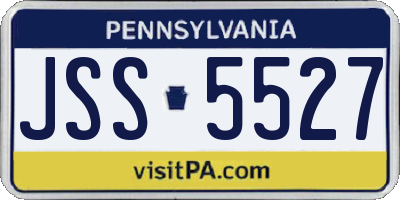 PA license plate JSS5527