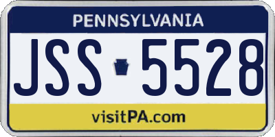 PA license plate JSS5528
