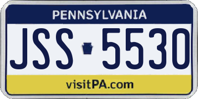 PA license plate JSS5530