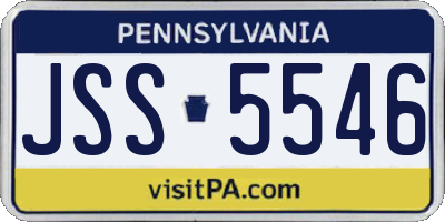 PA license plate JSS5546