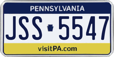 PA license plate JSS5547