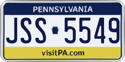 PA license plate JSS5549