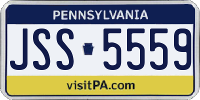 PA license plate JSS5559