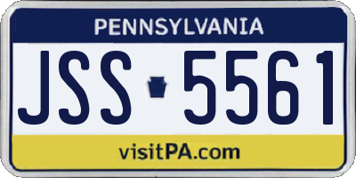 PA license plate JSS5561