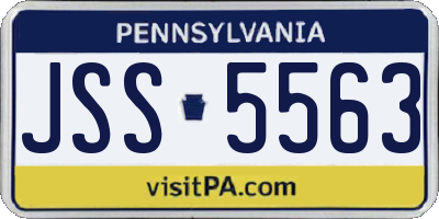 PA license plate JSS5563