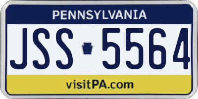 PA license plate JSS5564