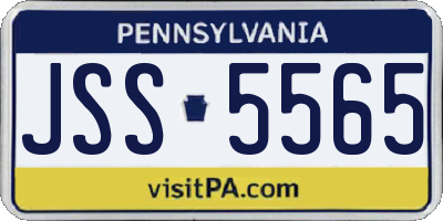PA license plate JSS5565